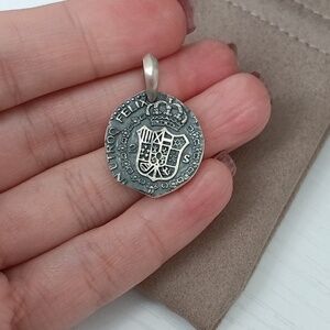 David Yurman Men's Sterling Silver Shipwreck Coin Pendant Amulet